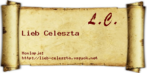 Lieb Celeszta névjegykártya
